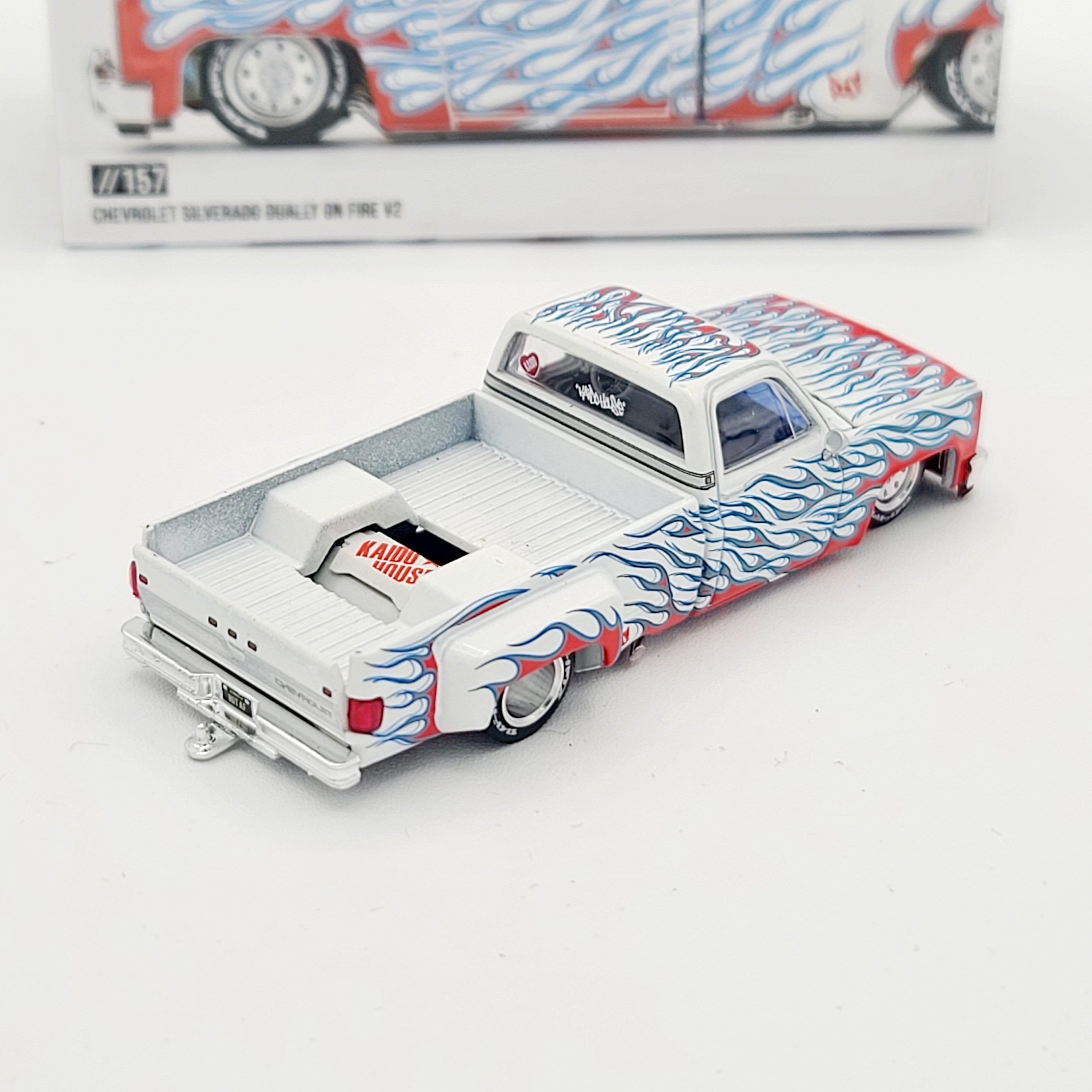 Kaido House x Mini GT Chevrolet Silverado Dually On Fire V2 - 1:64 scale (2025 Limited Edition)